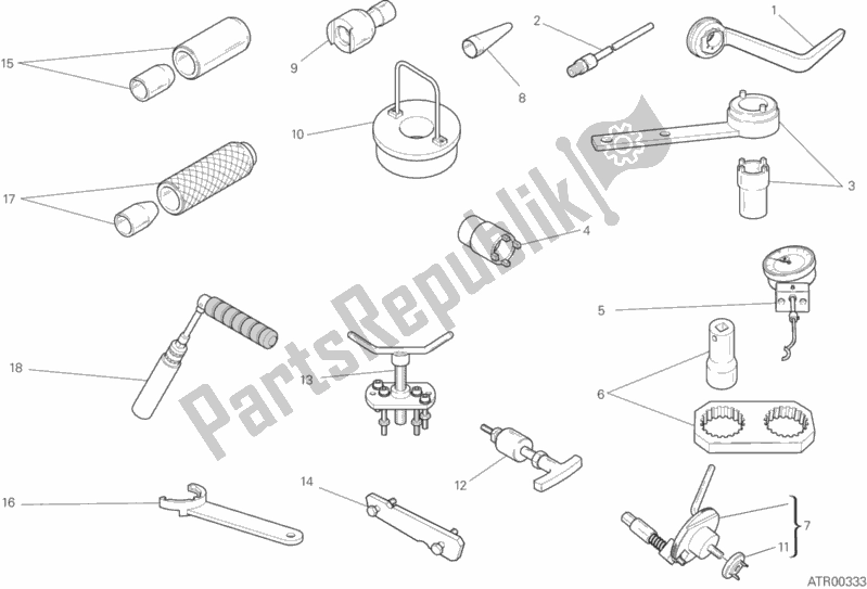 All parts for the 01a - Workshop Service Tools of the Ducati Diavel FL USA 1200 2018